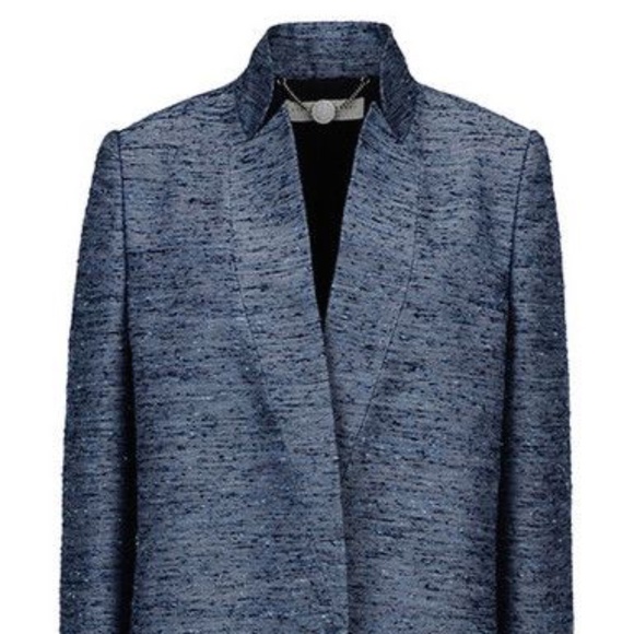 $1495 Stella McCartney Silk Blend Bryce Coat Jacket In Blue 40 / S - Picture 4 of 9